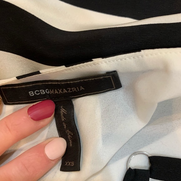 Classic black and white striped silk blouse - Picture 5 of 6